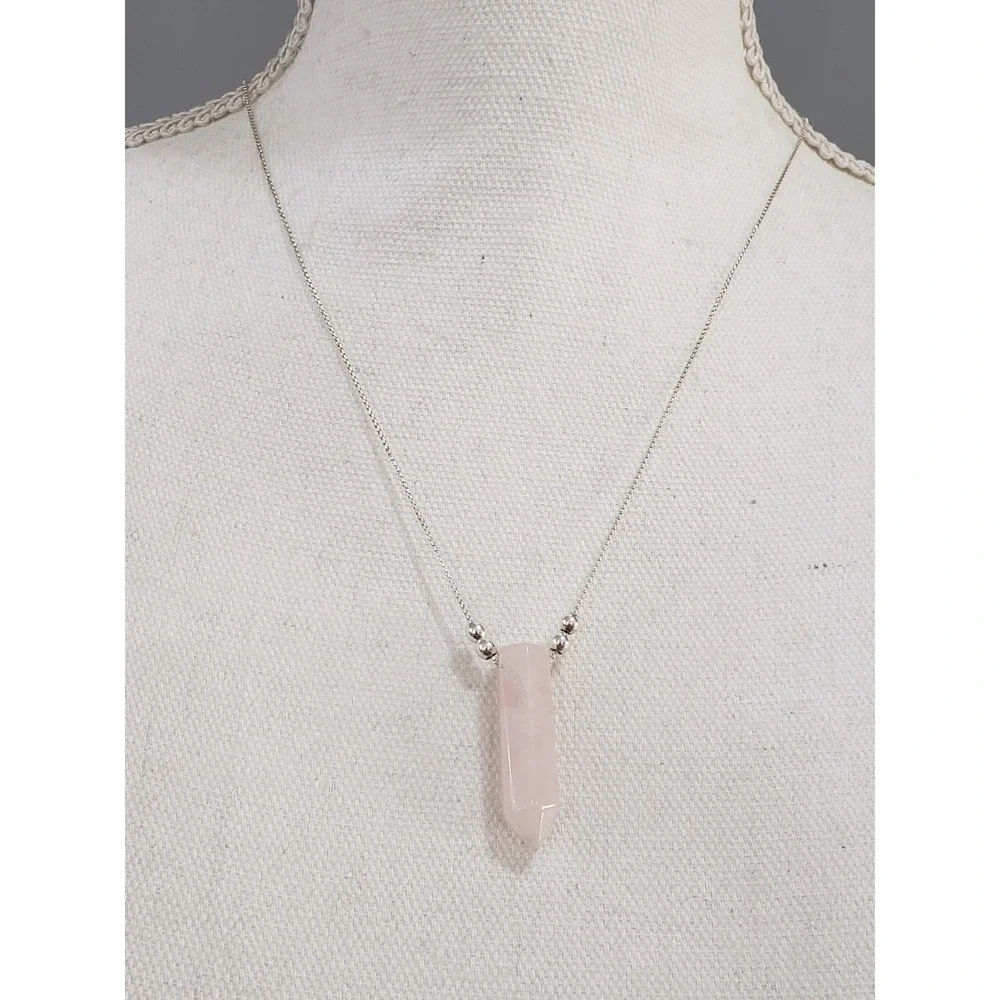 Alex & Ani Earth Sultry Natural Rose Quartz Sterling Silver Adjustable Necklace
